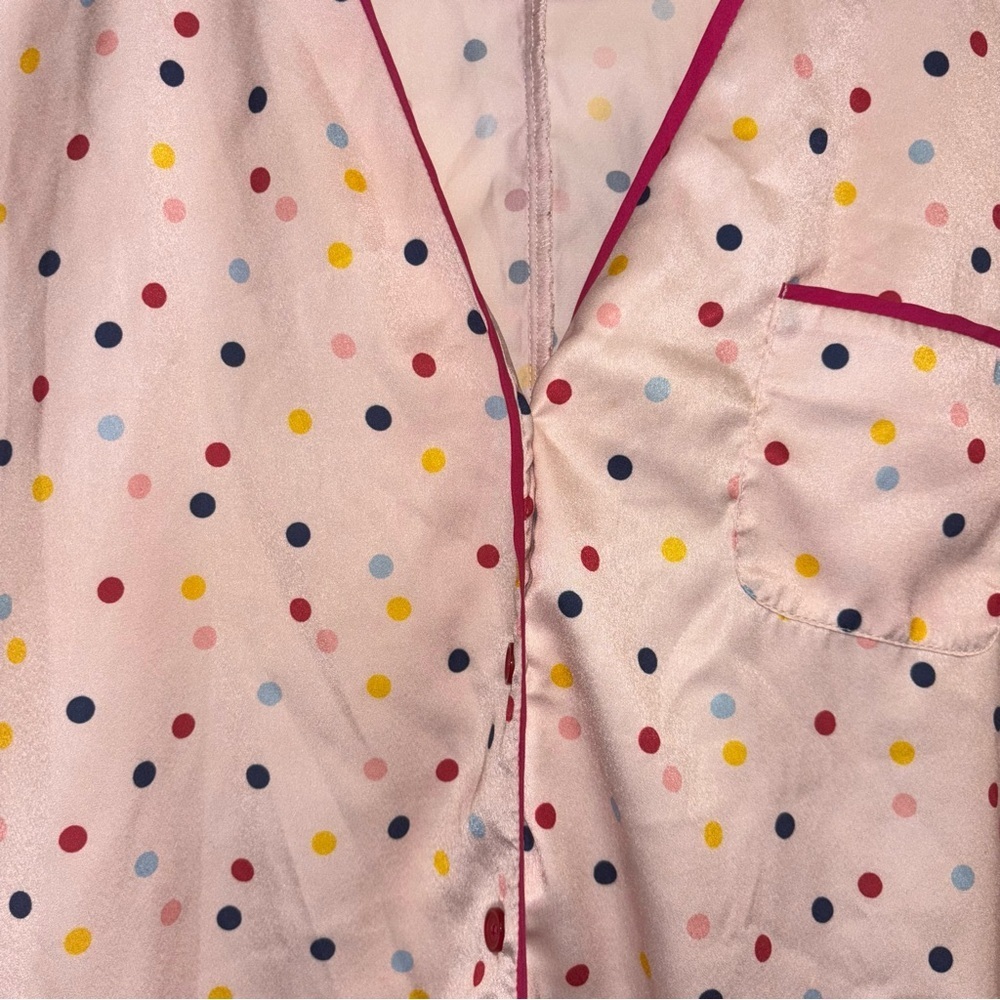 summersalt Pink Polka Dot Short Pajama Set with Multicolor Dots - Picture 7 of 14